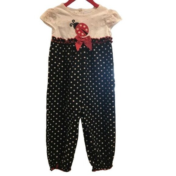 Toddler Girl's 24 Month Romper Good Lad Short Sleeve Pants Ladybug One Piece - Picture 1 of 3